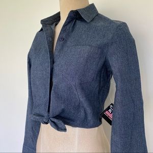 Polo Ralph Lauren/ Crop Button Up Jean Shirt / Med